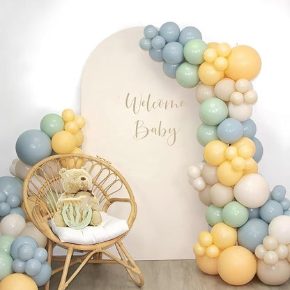 Blue Green White Balloons 12INCH Coastal Summer Baby Shower Birthday Decor | - Image 5