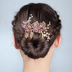 Wedding Flower Hair Accessories for Women, 4pcs Bridal Hair Pieces for Wedding - Bridal Headpiece Clip Comb with Flower & Rhinestone for Brides Bridesmaids Women Girls Updo