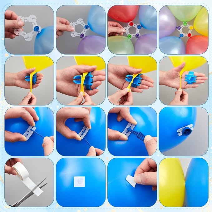 108 Pcs Balloon Arch Kit, 10 Clear 3.5 Inch Clips, 50 Clear 260 Balloons | - Image 4