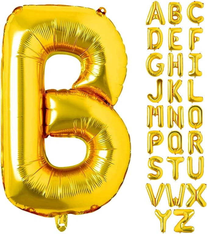Lovoir 40 Inch Large Gold Letter B Balloons Big Size Jumbo Mylar Foil Helium by Lovoir