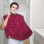 Professional Beard Bib, Non-Stick Hair Catcher Apron Waterproof, Shaving Grooming Essential for Men Dad, Pink Animal Skin Wild Leopard Print Shave Bib