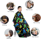 Women Cool Blue Video Game Weapon Games Pattern Art Barber Hairdressing Cape, Full Coverage Hairdressing Haircut Apron for Barbers, Haircut Tools
