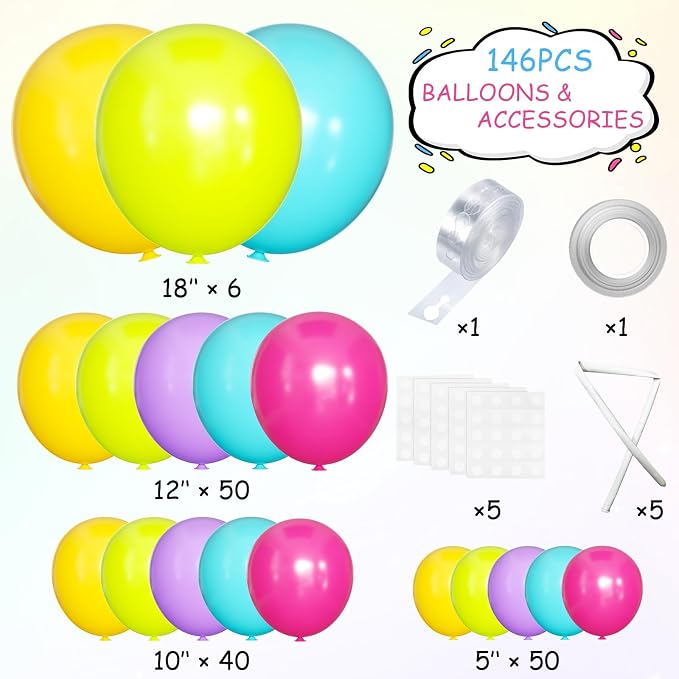 MEBAY Rainbow Balloons Garland Arch Kit - Image 2