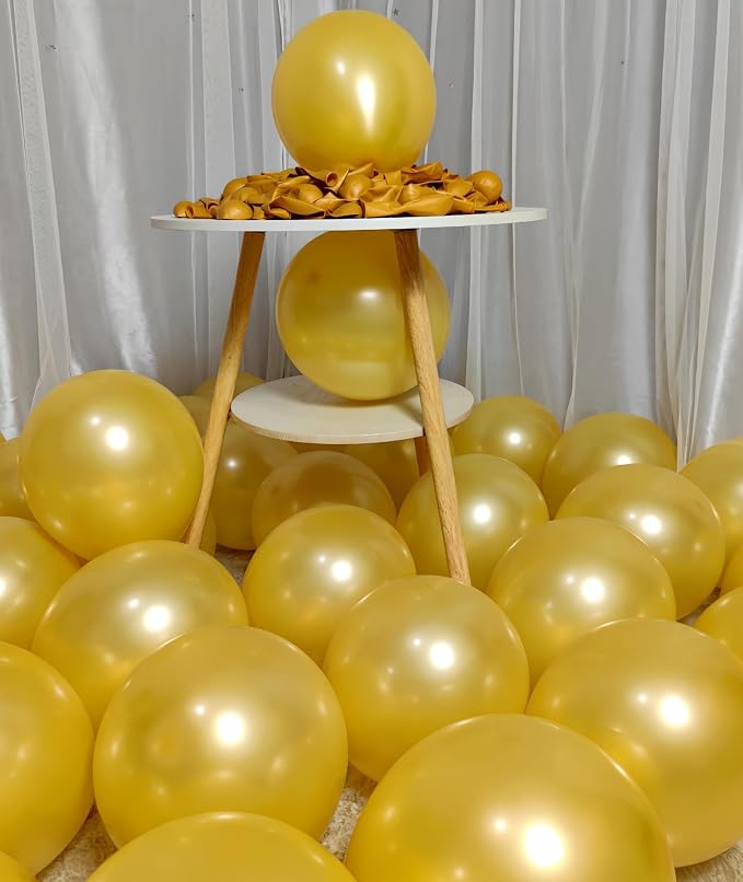 300 Pack Gold Balloons 12 Inch Pearlescent Golden Latex Party Balloon Bulk - Image 4