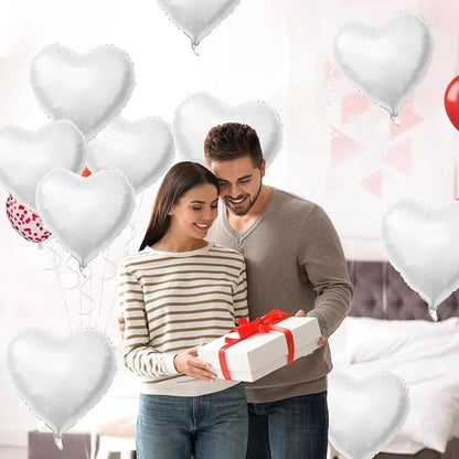 Biapian White Heart Balloons Helium, Brithday Party, Anniversary - Image 7