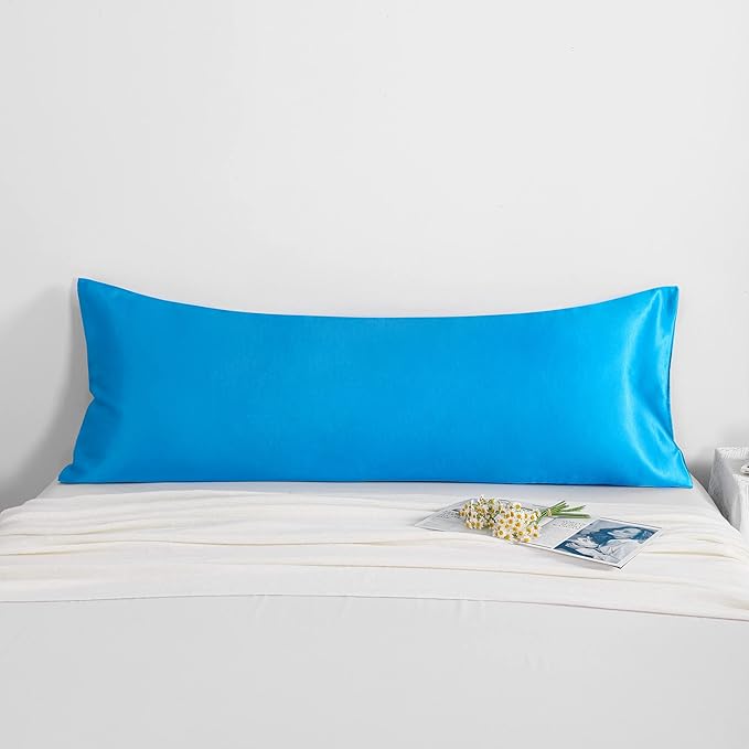 NTBAY Satin Body Pillowcase for Hair and Skin, Luxurious and Silky Pillow case with Envelope Closure, 20x54 Inches, Royal Blue