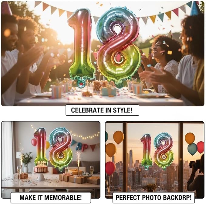 20 Pieces Foil Mylar Number Balloons 0 to 9 Set - Image 5