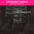Lashey Seamless Clip in Hair Extensions Human Hair 150g 9pcs 20 Inch Body Wave #2 Dark Brown Clip in for Women PU Weft Hair Extensions