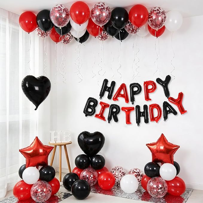 Red and Black Birthday Decorations - Image 3