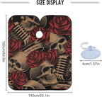ALAZA Vintage Skulls Music Roses Barber Cape for Men Women, Waterproof Haircut Apron Beard Shaving Bib Hair Cutting Cloth 55 x 65 Inch