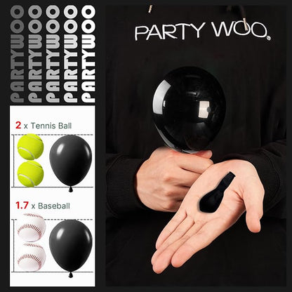 PartyWoo Black Balloons 100pcs Matte Black Latex Helium Balloons 5 Inch | - Image 3