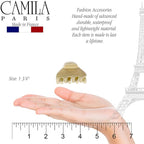 Camila Paris CP3195 French Hair Clip for Women, Small, Gold 2 inches Girls Hair Claw Clips Jaw Fashion Durable and Styling Hair Accessories for Women, Strong Hold No Slip Grip, Made in France