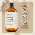 VINEVIDA Lavender France Essential Oil 16 oz - Undiluted Lavender Oil 16 oz - Lavender Candle Oil Scent - DIY Candle Scents for Candlemaking - Bulk Essential Oil for Soap Making Safe for Skin