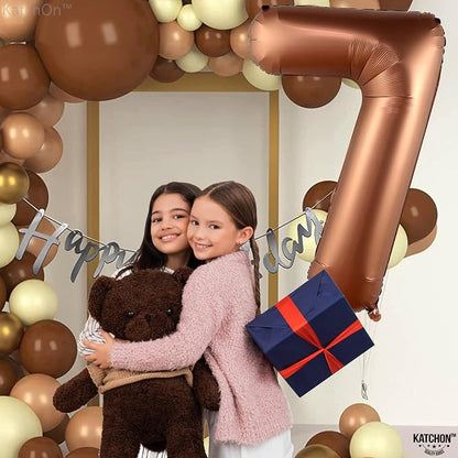 KatchOn Giant Coffee Brown Number 7 Balloon - Image 5