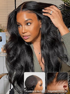 Julia Hair No Slip Yaki Straight 7x5 Lace Closure Glueless Drawstring Wig Flexible Mesh Cap Bye-Bye Slip Pre Cut HD Lace Front Pre Everything Bleached Knots Wear and Go Wig,Zero Slip Hold 24 Inch