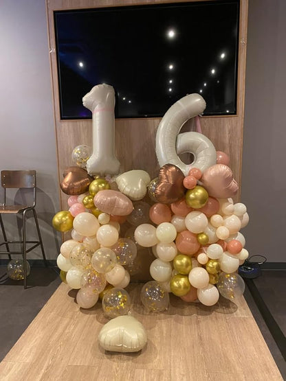 6 Balloon Numbers Party Decorations, 40In Cream Balloons - Image 4