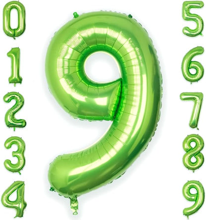 40 Inch Green Number 9 Balloon Lime Big Large Helium Number 0-9 | Giant Digital by SULALABOO