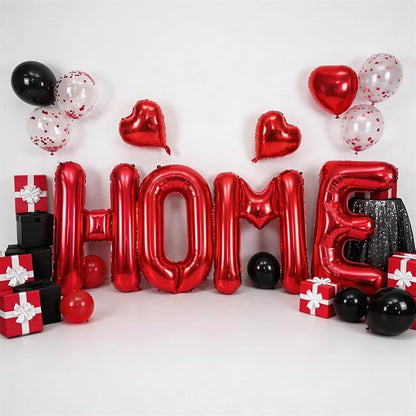 Red HOME Balloons 40 Inch, Large HOME Letter Banner - Image 3