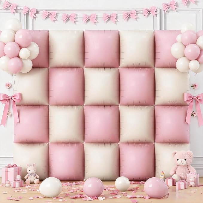 HILAVO Dusty Pink and White Square Balloon by HILAVO