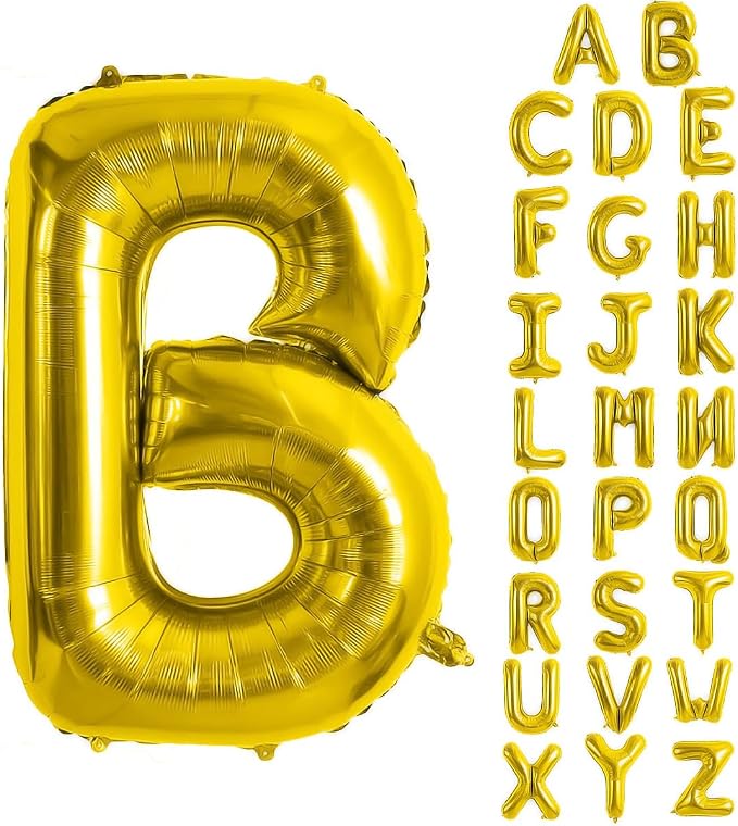 Gold Letter Balloons 40 Inch Large Letter B Balloon Aluminum | Foil Mylar Big by YUNSHANGMO