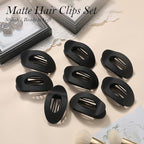 Upgraded 8 Pack French Flat Hair Clips for Women Girls, Matte Lay Flat Claw Clips, Large No-Slip Claw clips for Thick & Thin Hair, Strong Hold Styling Barrettes Accessories for Daily Styling(Black)