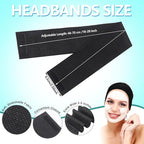 WILLBOND 200 Pieces Disposable Spa Facial Headbands Stretch Non Woven Facial Headband Skin Care Hair Band with Soft Convenient Closure for Women Salons(Black)