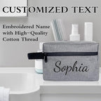 Personalized Toiletry Bag for Men, Embroidered Name Mens Toiletry Travel Bag, Waterproof Canvas Shaving Bag with Large Capacity, Custom Men Hanging Toiletries Bag for Traveling (Black)