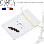 Camila Paris CP3457 French Hair Barrette Clip for Girls Brown, Rubberized Metal Clasp Strong Hold Grip Hair Clips for Women, No Slip Durable and Styling Girls Hair Accessories, Made in France