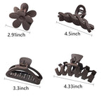 8PCS Hair Clips for Women, Flower Claw Clips for Thick Hair, Non-Slip Hair Accessories with Multi-Styles, Neutral Colors Hair Claw Clips and Variety Pack, Ideal for Girls