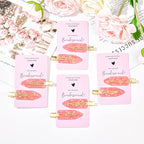 20PCS Bridesmaid Hair Clips - No Bend, Creaseless Pink Hair Accessories for Bride, Women & Girls (20Pcs/10Cards)