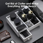 Organizer For Men,Bathroom Countertop Organizer,Perfume Organizer,Cologne Organizers,Bathroom Storage,Restroom Organizer,Dresser Top Organizers,Perfume Stand,Gifs For Men,Adjustable Partition(White)