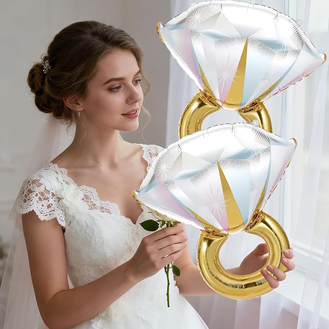 9 Pcs Bride Balloons, Huge Rose Gold Champagne Bottle Goblet Aluminum Foil - Image 9