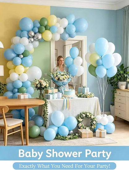 Light Blue Balloons 12 Inch 60 Pcs Pastel Baby Sky Blue Latex Balloons - Image 7