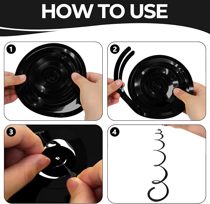 24 PCS Black Hanging Swirl, Sparkle Ceiling Hanging Decorations, Plastic - Image 7