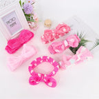 Casoty 6 Pcs Spa Headbands, Hair Holder for Washing Face, Soft Coral Fleece Facewash Headband, Bow Hair Bands, Beauty Headbands for Face Washing Shower Skin Care Yoga