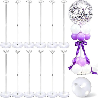 Aneco 12 Pieces Clear Acrylic Balloon Stand Set 23.6 Inches Height Balloon by Aneco