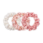 Slip Silk Scrunchies - Petal - 100% 22 Momme Mulberry Silk, Large Hair-Friendly Elastic Set for Women (3 Luxurious Scrunchies)