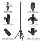 Auroras Mannequin Head Stand, Wig Stand Tripod, Adjustable Wig Head Stand with Carrying Bag, Wig Tripod for Cosmetology Hairdressing Training (Mannequin Head Not Included)