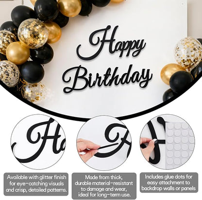 TONIFUL Happy Birthday Sign for Backdrop - Image 3