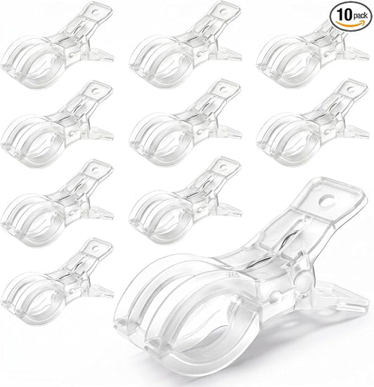 Putros 10 Pack Balloon Arch Clips 3.5 Inch Clear Spring Clamps by Putros