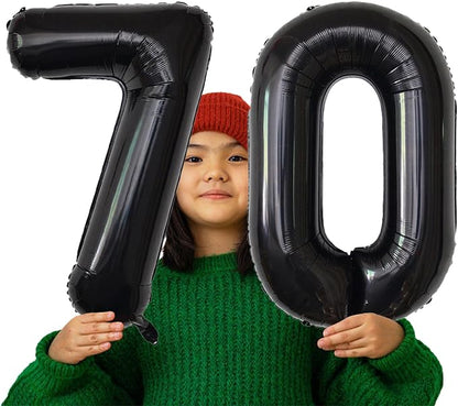 Number Balloons Black Party Balloon - Image 4