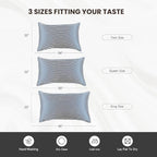 THXSILK Mulberry Silk Pillowcase for Hair and Skin Health, Grade 6A+ Mulberry Silk Pillowcase with Hidden Zipper, Soft and Breathable, 1pc (Queen 20"x30", Blue White Stripes)