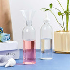 Barydat 12 Pcs Applicator Bottles for Hair, Squeeze Hair Oil Applicator Bottle Refillable Empty Plastic Bottles, Twist on Top Cap with Open Close Nozzle and 2 Funnels(8 oz,Clear)