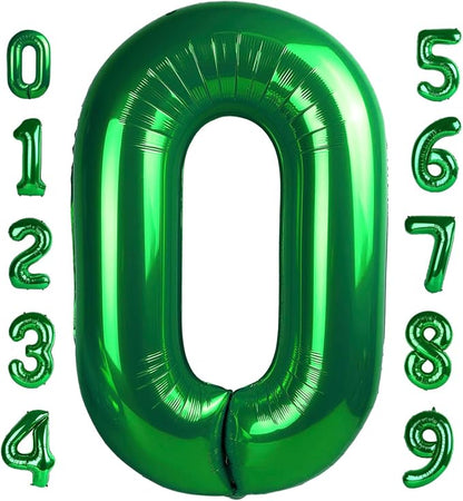 Number 0 Balloons 40 Inch for 10 100 Birthday Party Decorations, Dark Green | by Mluchee