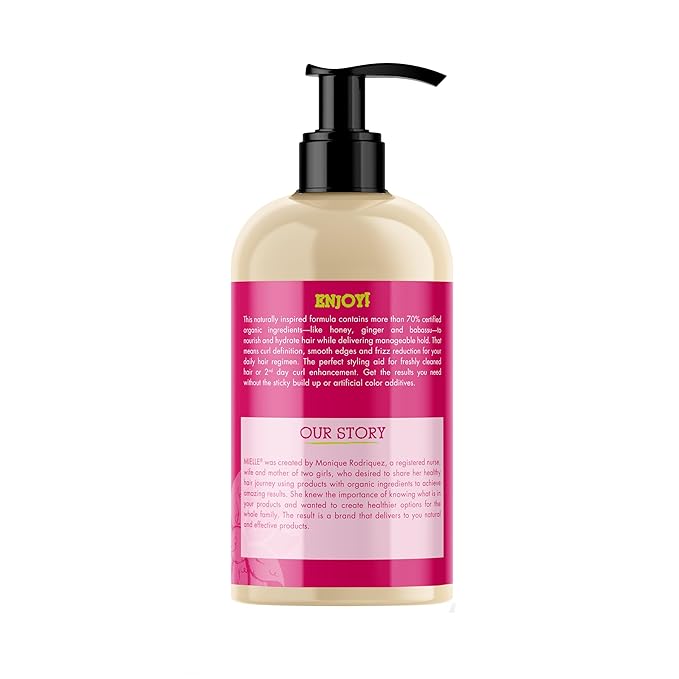 Mielle Organics Honey & Ginger Hair Gel - Styling Gel for Enhanced Curl Definition and Frizz Reduction - Enriched with Aloe & Babassu Oil to Nourish Dry, Curly or Frizzy Hair (13 Fl Oz)