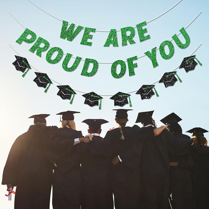 We Are So Proud of You Banner Pre-strung Green Graduation Decorations Class of - Image 5