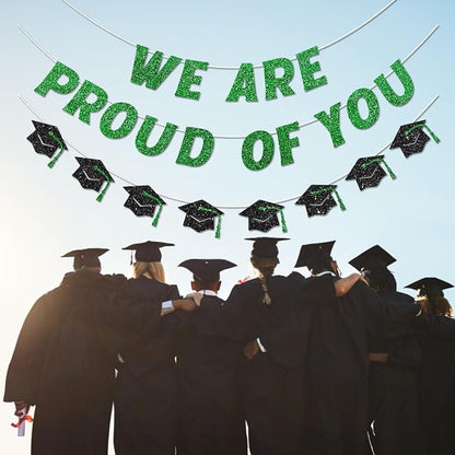 We Are So Proud of You Banner Pre-strung Green Graduation Decorations Class of - Image 5