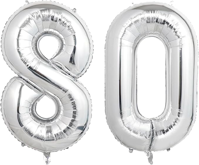 Number Balloons Silver Party Balloon by United-UnicornsParty
