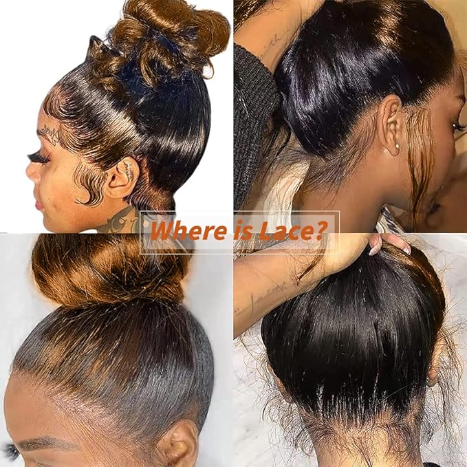 200% Density Full 360 Lace Front Wigs Human Hair For Women Ombre Lace Front Wig Human Hairs Glueless Wigs 1b30 Body Wave Lace Front Wigs Humans Hair Highlight Ombre Wigs(28 Inch)