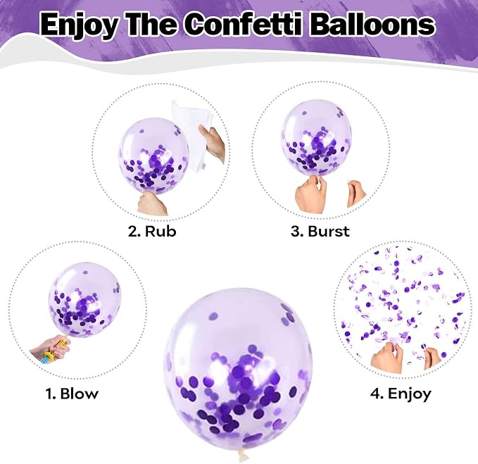 Purple Balloons Set 60 Pcs Dark Purple and Silver Balloons 12 Inch Royal Purple - Image 8